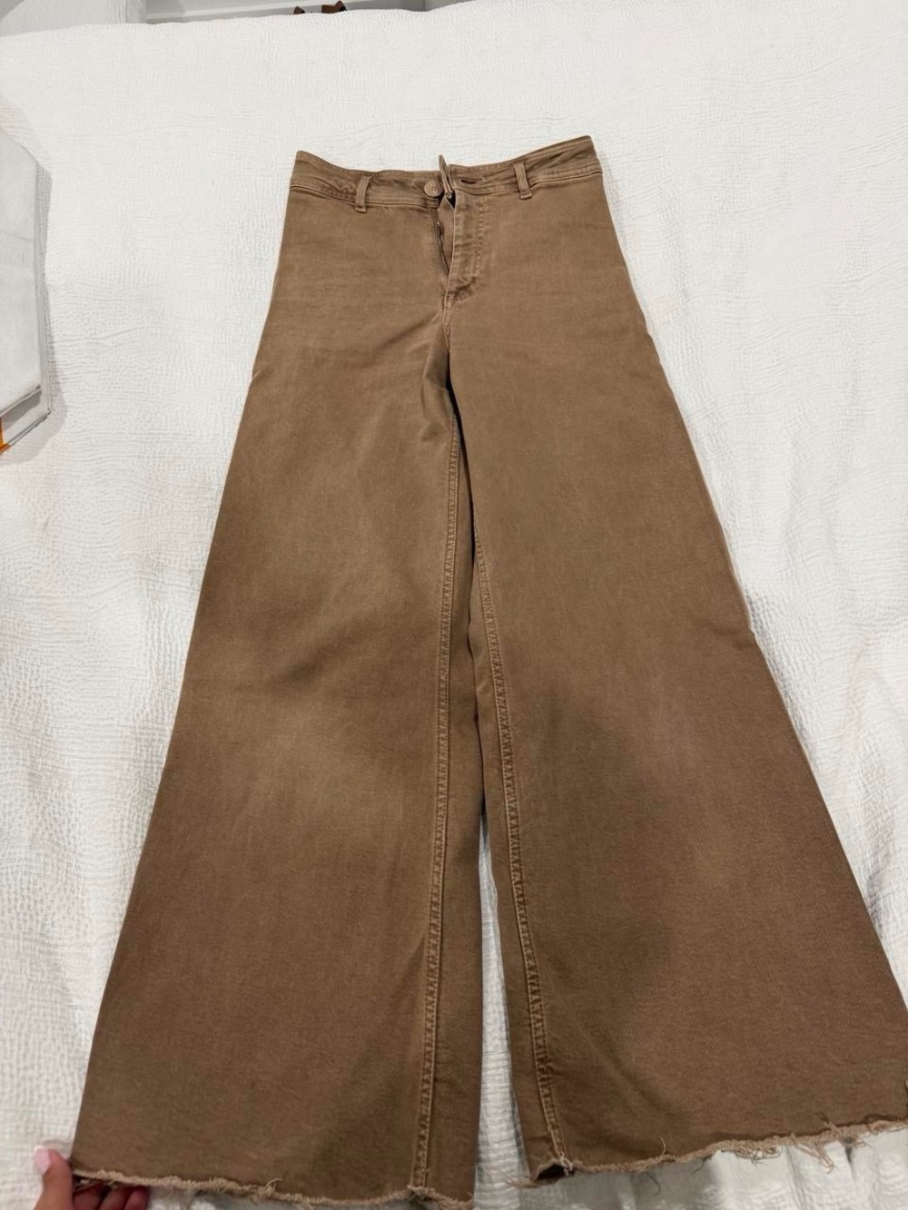 Zara Brown Wide-Leg High-Rise Jeans